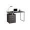 Homeroots 30 in. Grey Particle Board & Silver Metal Computer Desk 333524 - alternate 1